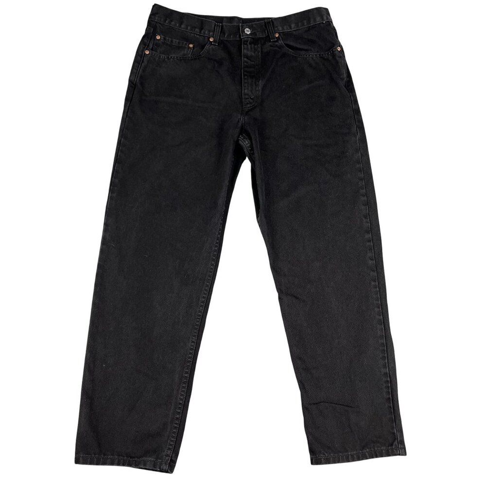 Y2K Levi's 550 Relaxed Fit Mens Black Bat Wing Jeans Sz 36 x 30